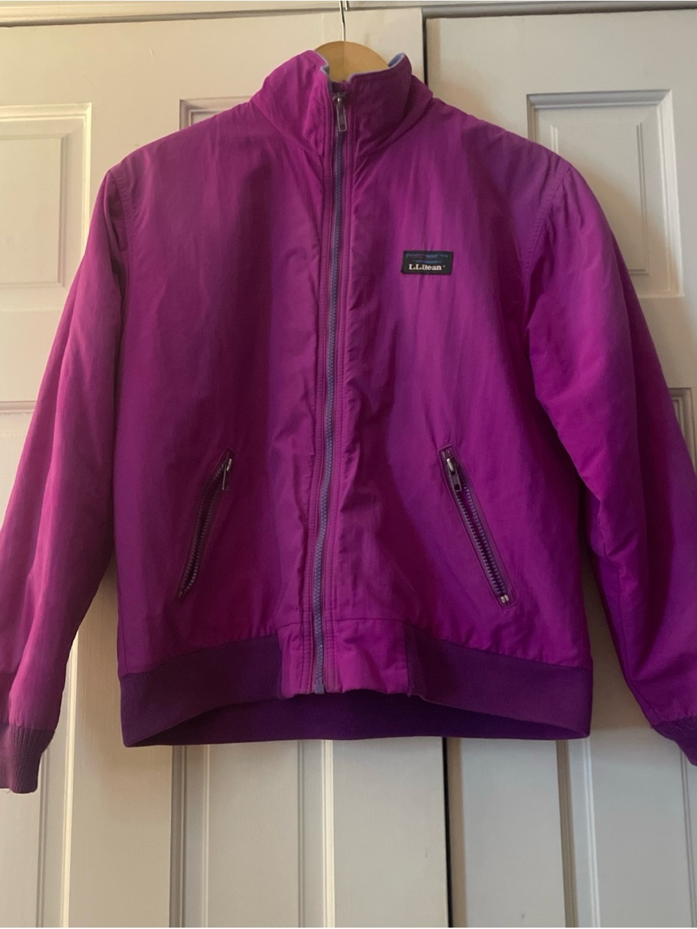 Vintage 90s L.L Bean‎ Warm Up Jacket Women Size Medium Magenta